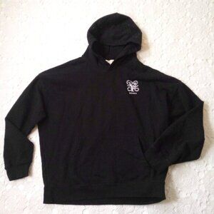 Young LA Hoodie Sweatshirt Black Bling Spell Out Hood Chest Logo #564 XL Men
